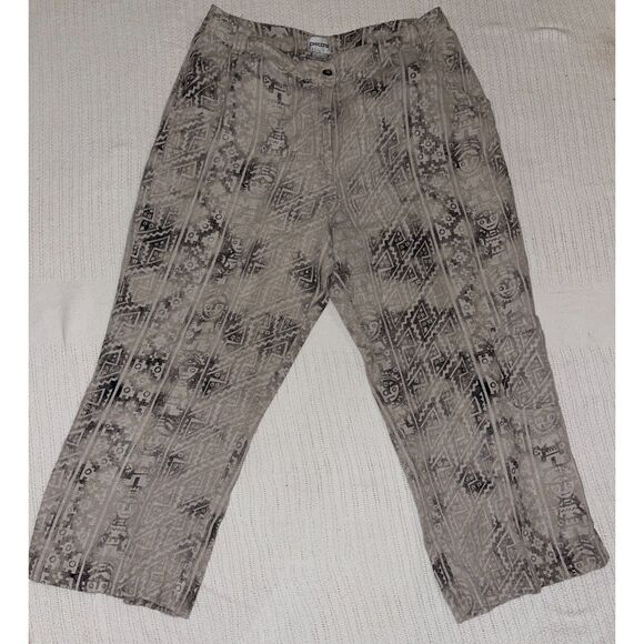 Chico’s Women's Linen Pants Sz 1.5 (8/10) Tribal Aztec Boho African Print - Picture 1 of 5